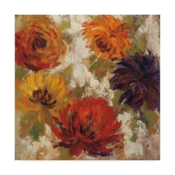 Silvia Vassileva 'Fiery Dahlias Ii' Canvas Art, 35x35, Trademark Fine Art, Mfr#: WAP06699-C3535GG